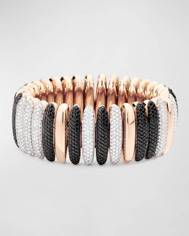High Jewelry 18K Rose Gold Black and White Diamond Bracelet